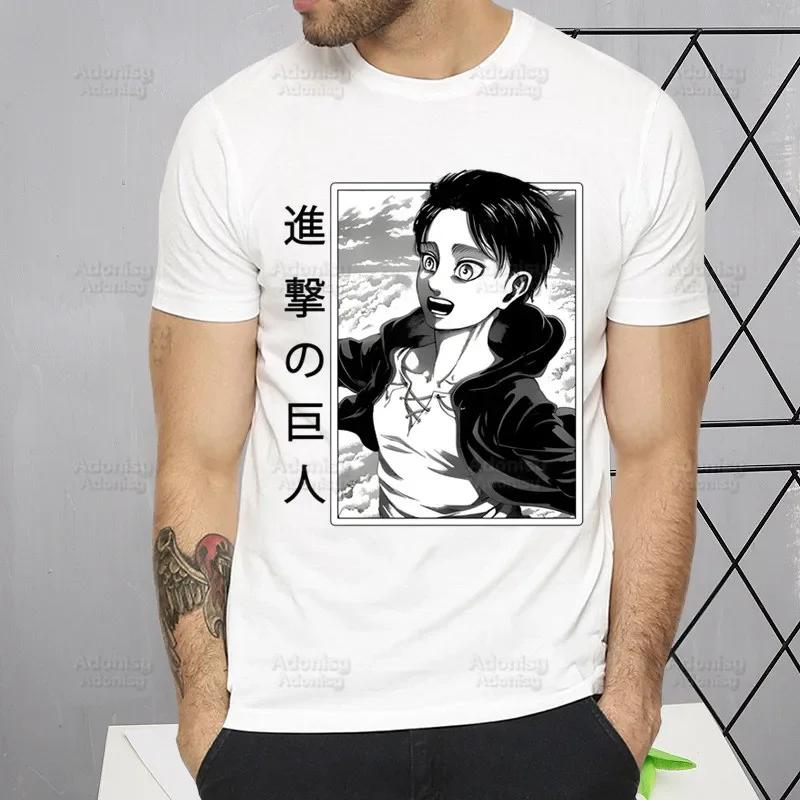 Shingeki No Kyojin T Shirt Men Short Sleeve Attack On Titan Tshirt Homme Manga Unisex Mikasa Eren Yeager Liberty T-shirt Tees