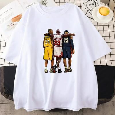 Basketball Fan Cotton T-Shirt Short Sleeve Casual Wear Commemorative Fashion Summer Men Oversized T Shirt Graphic T Shirts