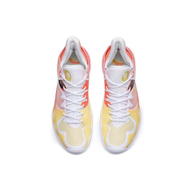 Anta Shock Wave 4 Anti-Slip Wear-Resistant Low-Top Basketball Shoes Orange Yellow Sneakers 112231106-3