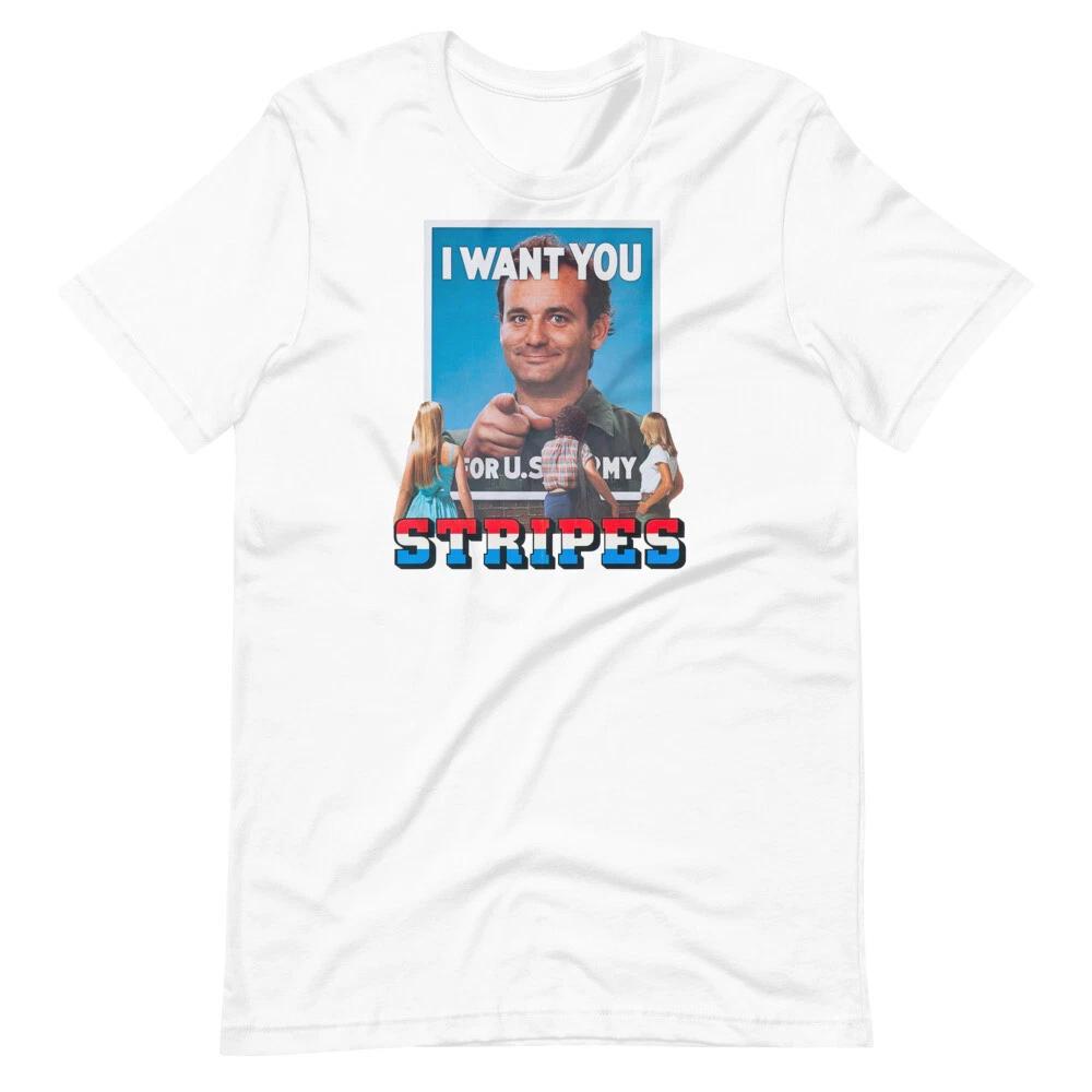 

Bill Murray STRIPES Movie Film Graphic Tee Short-Sleeve Unisex 100% Cotton T-shirt Mens Tees Top L