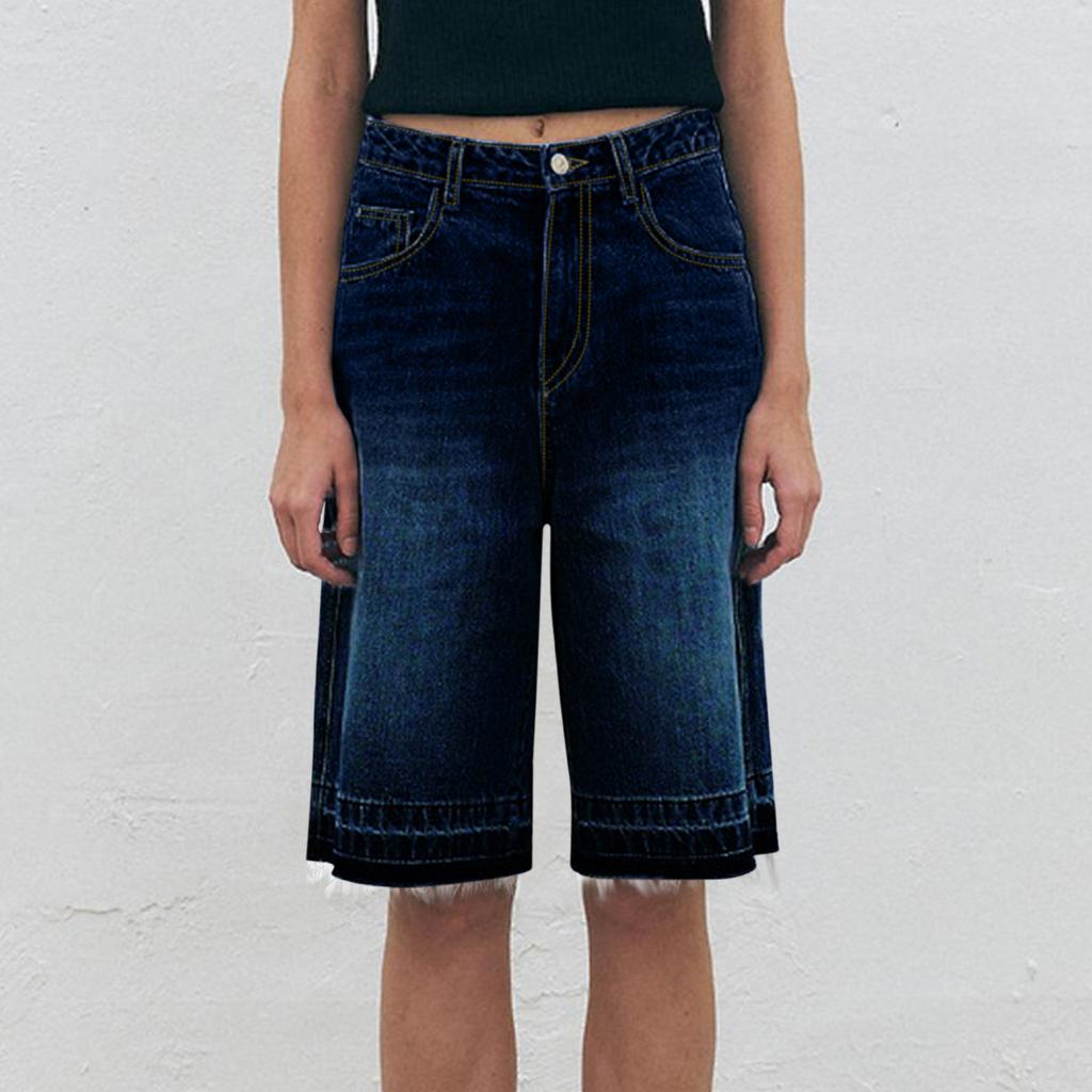 Women's Retro Loose High Waist Casual Fashion Denim Midi Pants
