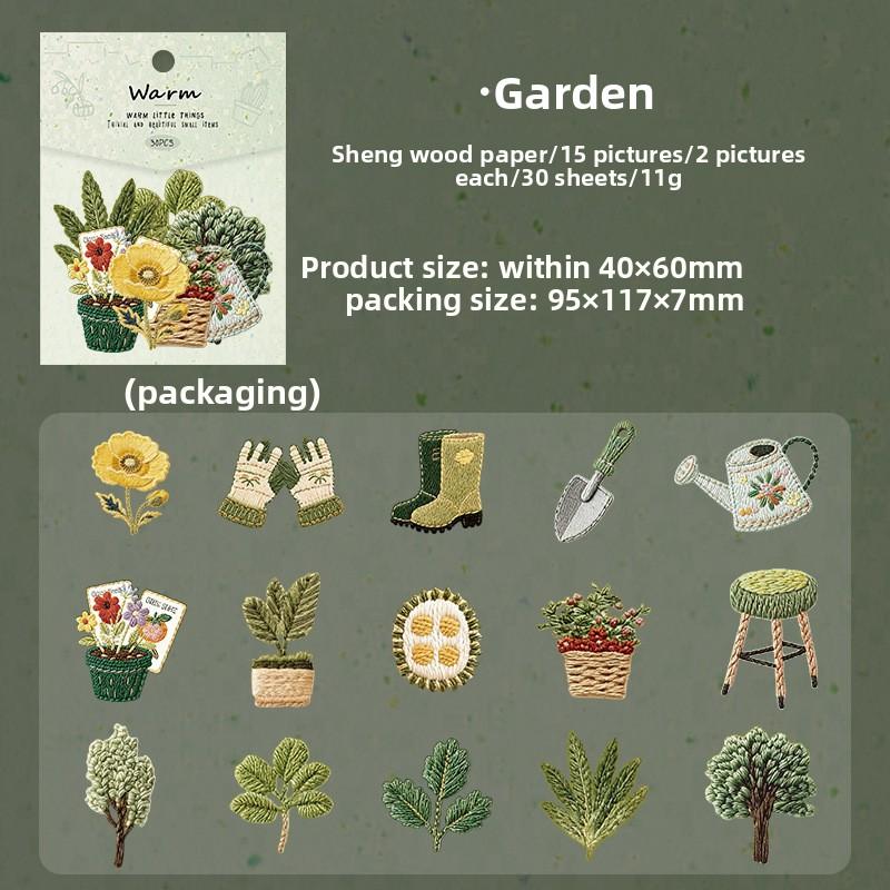 DIY Hand Account Design Creative Girl Embossed Sticker Bag Warm Small Things Series Hand Account Material Decoration Collage DIY
