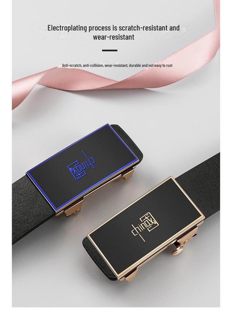 Cloris Kelsey Men's Toothless Automatic Buckle Casual Belt