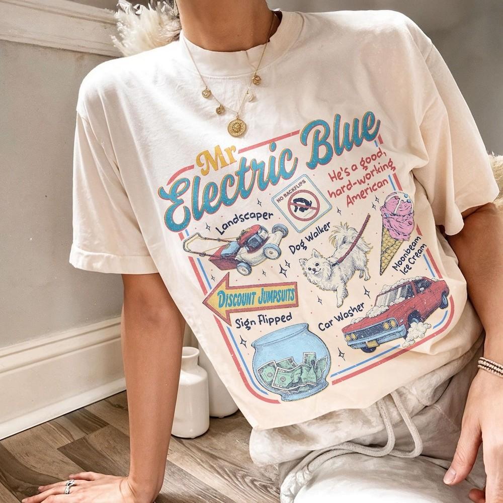 

Mr Electric Blue T Shirt, Moonbeam Ice Cream Shirt, America Concert Tour Tee Unisex T-Shirt XL