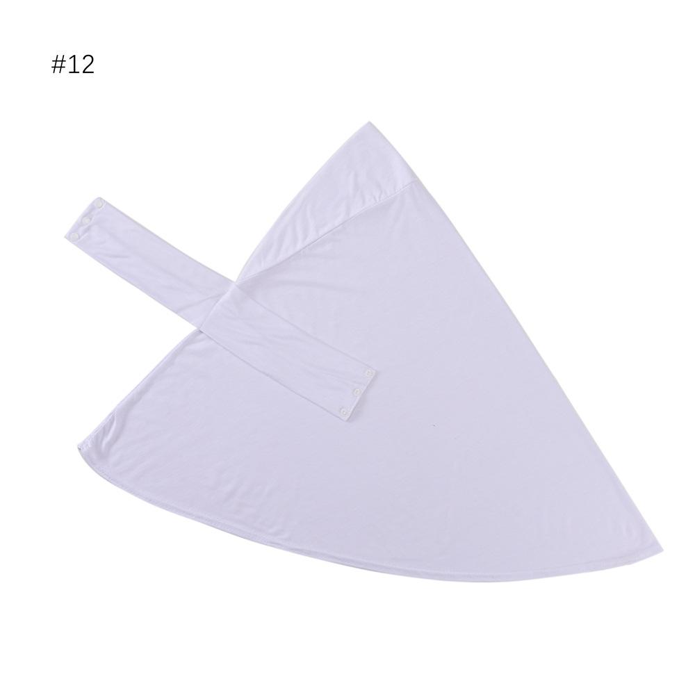 Plain Solid Modal Jersey Button Instant Hijab Cap Women Elastic Muslim Full Cover Snap Fastener Islam Foulards Bonnet Headband