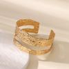 Stainless Steel Leave Bangle Bracelet For Women Simple Vintage Gold Color Geometric Open Cuff Bracelets Fashion Jewelry Gift