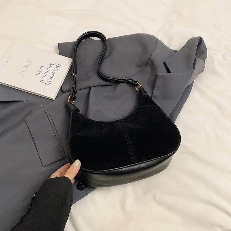 Small PU Leather Underarm Bags Lady Shoulder Bag for Women  Winter New Trend Crossbody Bag Y2K Handbags AVE