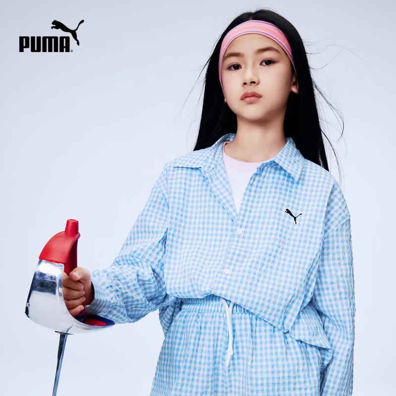 PUMA Kids' 2026 Spring Long-Sleeve Seersucker Shirt