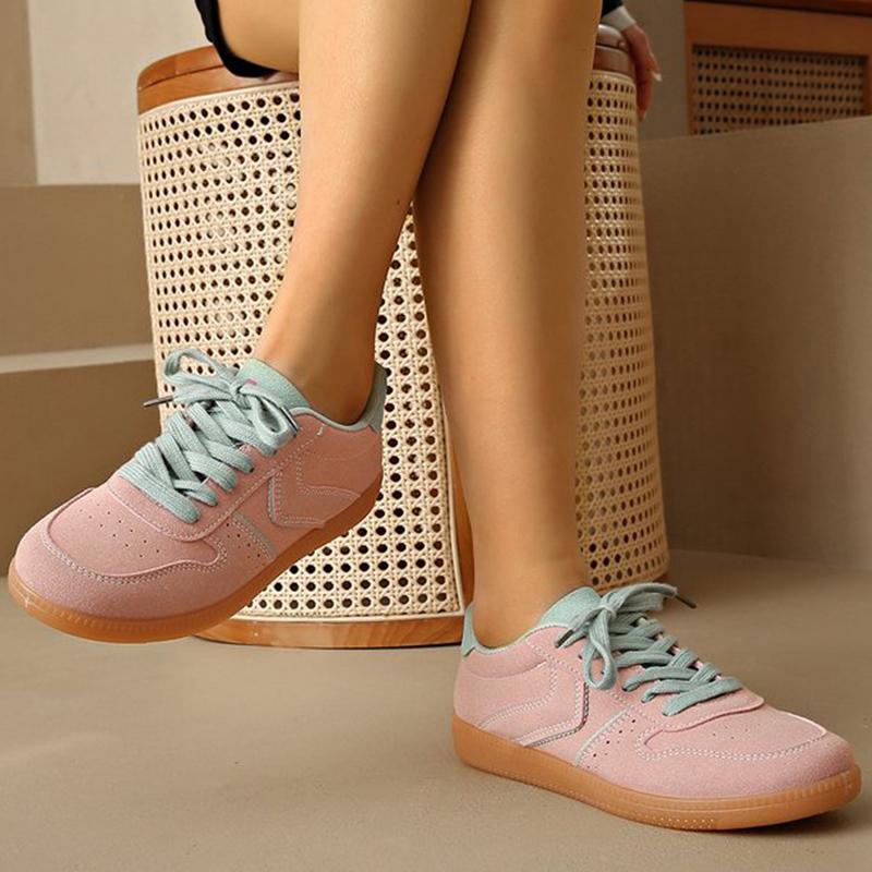Fashion Women Sneakers Spring Lace Up Sports Shoes Women Autumn Breathable Plus Size 35-44 Sneakers Woman Suede Sewing Casual Shoe Flats