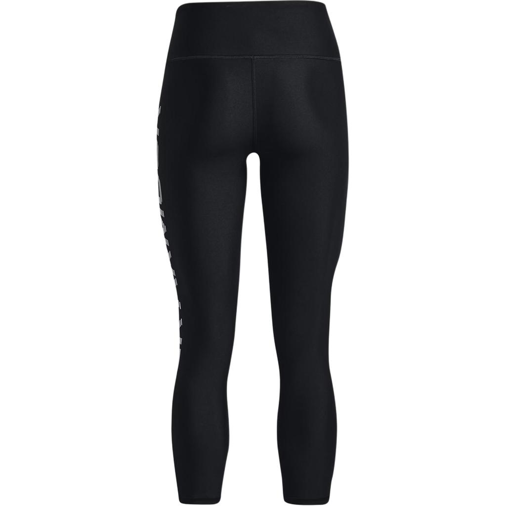 Under Armour Solid Color Logo Print Compression Fitness Pants Women bottoms Black 1374133-001
