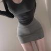 Korean Dongdaemun Style High-Waist Slimming Bodycon Skirt for Women