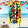 Luigi & Mario Car Trip Print Beach Towel, Large Soft Quick Dry Towel for Beach Camping Swimming