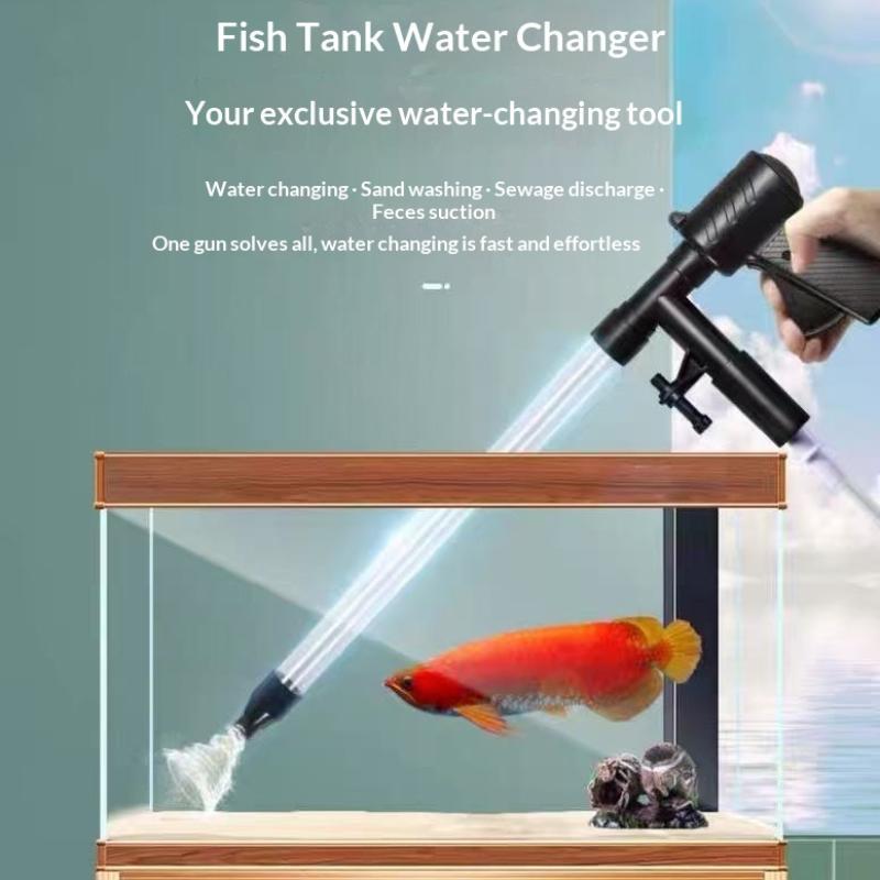 Multifunctional Aquarium Water Changer with Gravel Cleaner Fish Waste Suction for Small Desktop Large Floor Fish Tanks
