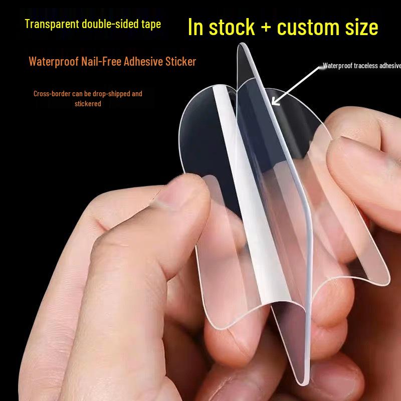 

High Viscosity Transparent Nano Double-Sided Adhesive Tape - Traceless PET Square Stickers in Stock 40 microns 5*5 1 piece