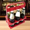 Wine Basket 6 Pack Half Dozen Foldable Wine Bottle Rack Shatterproof Portable KTV Handheld Beer Rack For Bar Knife holder kitch