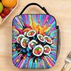 Lunch Bag Pop Art Sushi Explosion with Rays Outdoor Picnic Lunch Box For Child  Leisure Portable Print Thermal Tote Handbags