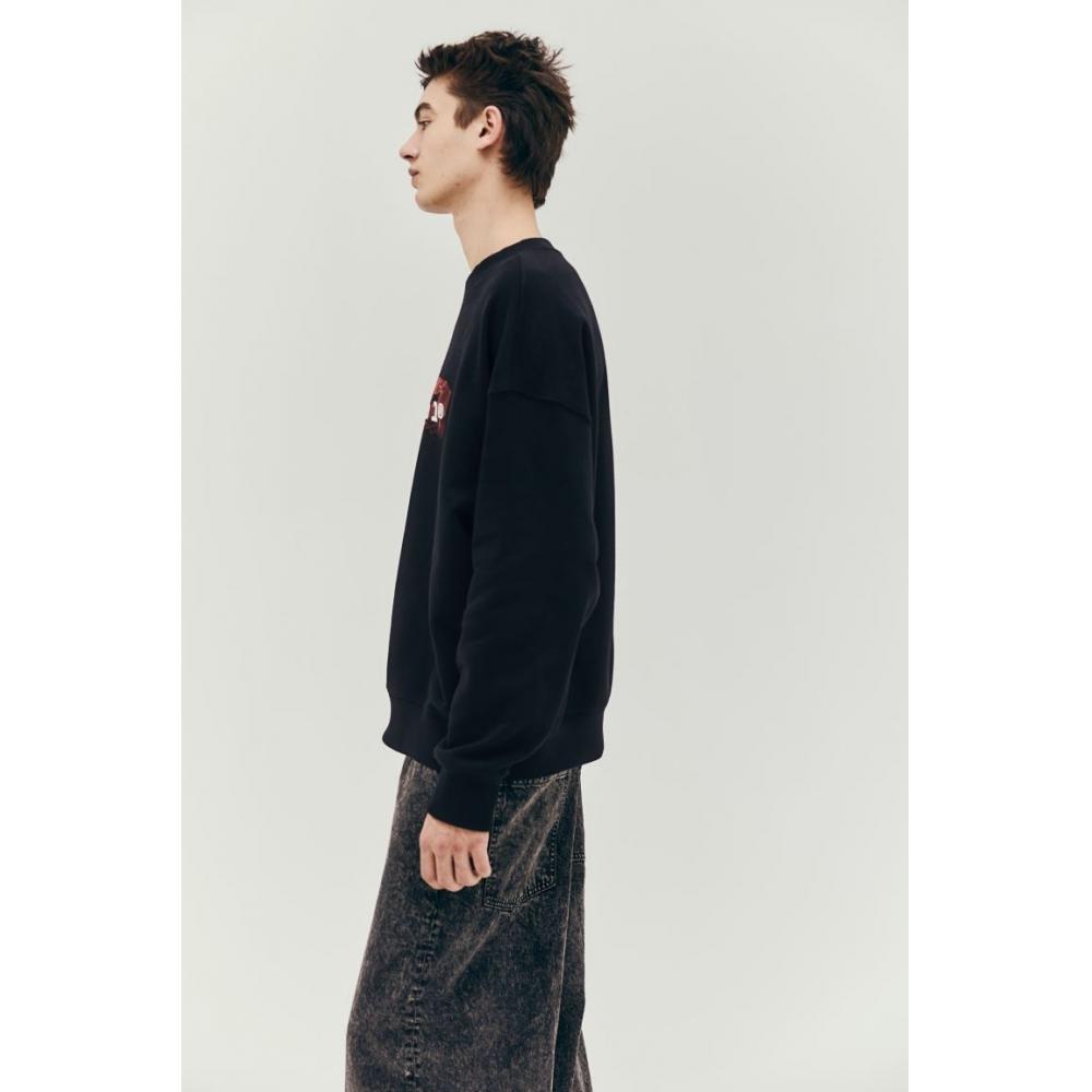 H M Oversized Fit Print sweatsHirt Black forMula 1