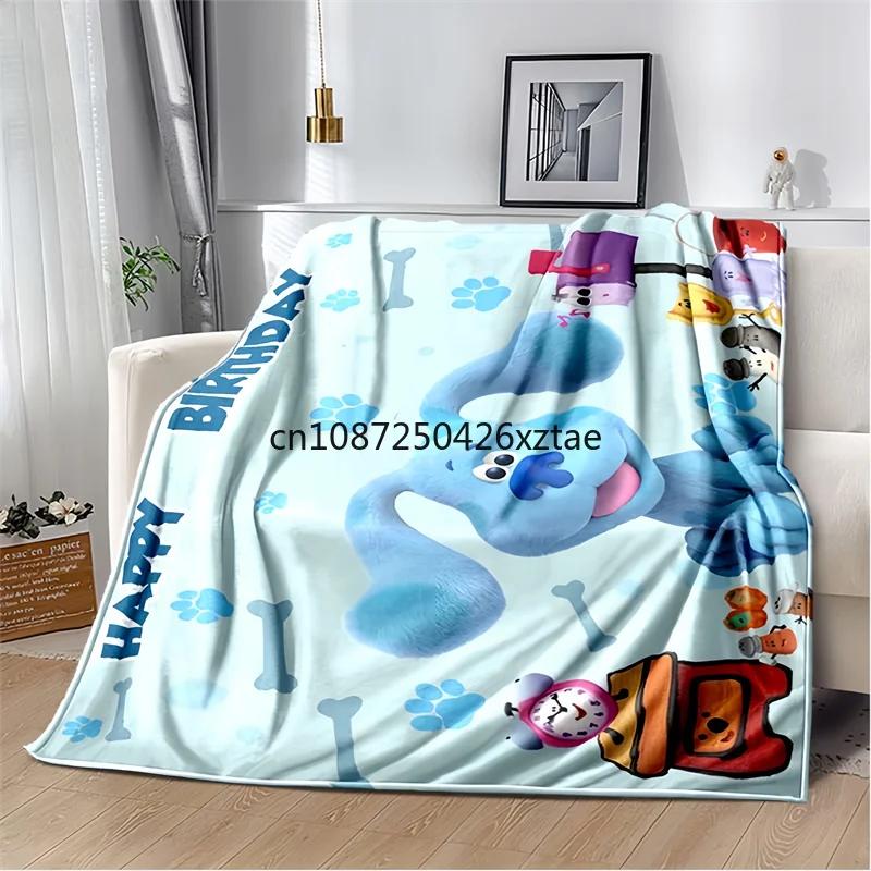 Blue’s Clues Blauer Hund Zeichentrick Decken, Weiche Warme Überwurfdecke, für Badezimmer Schlafzimmer Wohnzimmer Sofa Bett Auto, Geburtstagsgeschenk