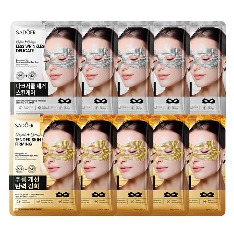 

SADOER Кофеиновая золотая пептидная маска для глаз против темных кругов увлажняющая против морщин антивозрастная маска для глаз корейский уход за кожей 10PCS