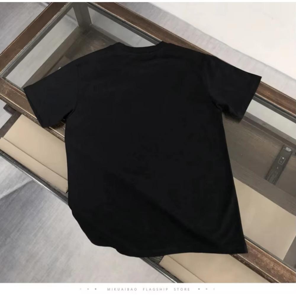 2024 Summer High Quality 100% Cotton English Letter Printed Top Breathable Sports Gym Men's Fashion Street Round Neck T-shirt