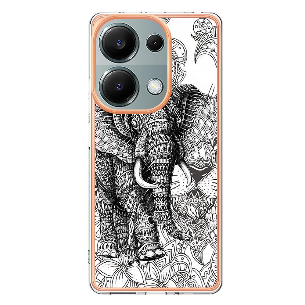 YB IMD Series-19 Style-D For Xiaomi Redmi Note 13 Pro 4G/Poco M6 Pro 4G Case Pattern Printed TPU Phone Cover