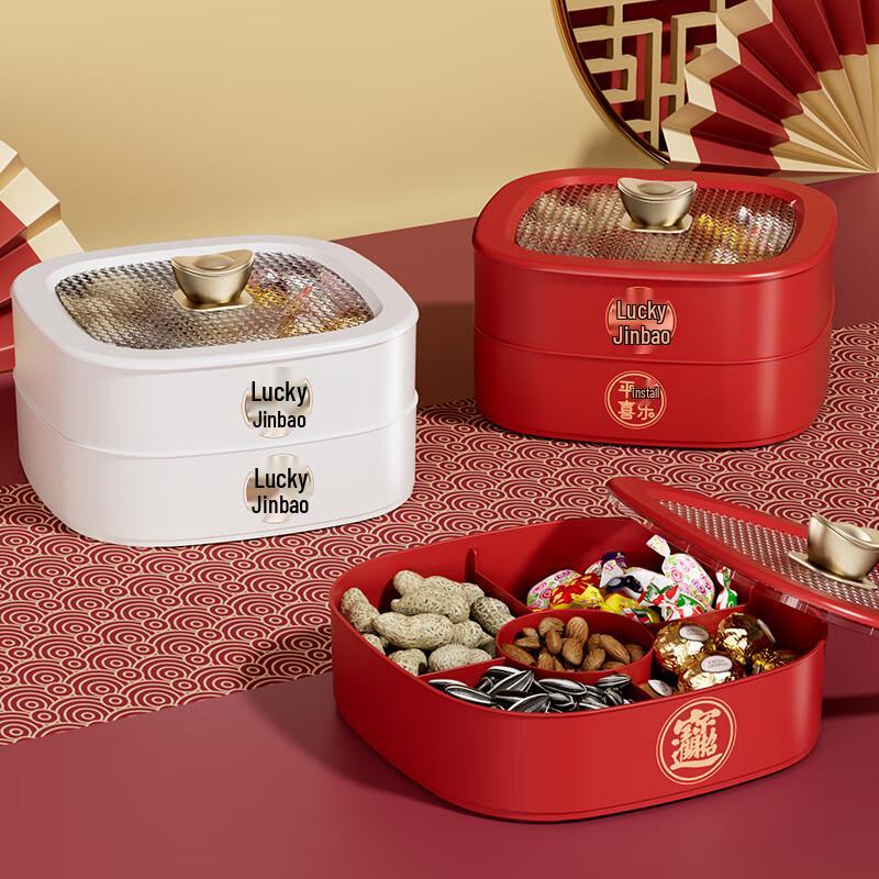Changbaosen Double-Layer Partitioned Snack & Fruit Plate