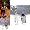 Festive Halloween Skeleton Couple Decorative Props Realistic Plastic Bride Groom Design 21x10cm