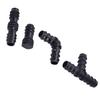 24Pcs Black Watering System ABS Barbed Connector Durable Irrigation Accessory  Patio Irrigation