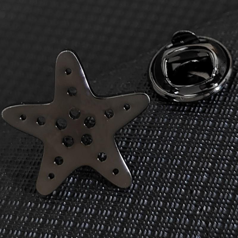 

Five Pointed Star Brooch Cufflinks Cookie Shaped Design Personalized Creativity Minimalist Style Suit Coat Accessories 14k