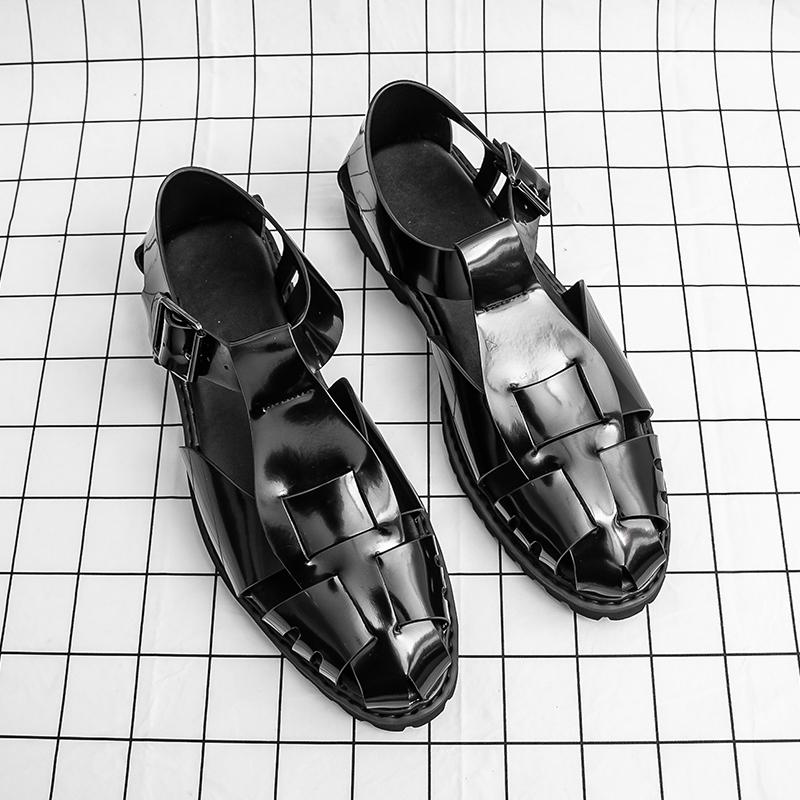 Fashion Luxury Brand Black Men's Sandals Summer Leather Sandals Lightweight and Comfortable Casual Beach Men's Shoes Soft Sole Non-Slip