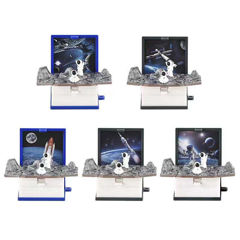 3D Pop-Up Book Keychain: Basketball, Castle, Sailing Ship, Dinosaur, Space Puzzle Pendant