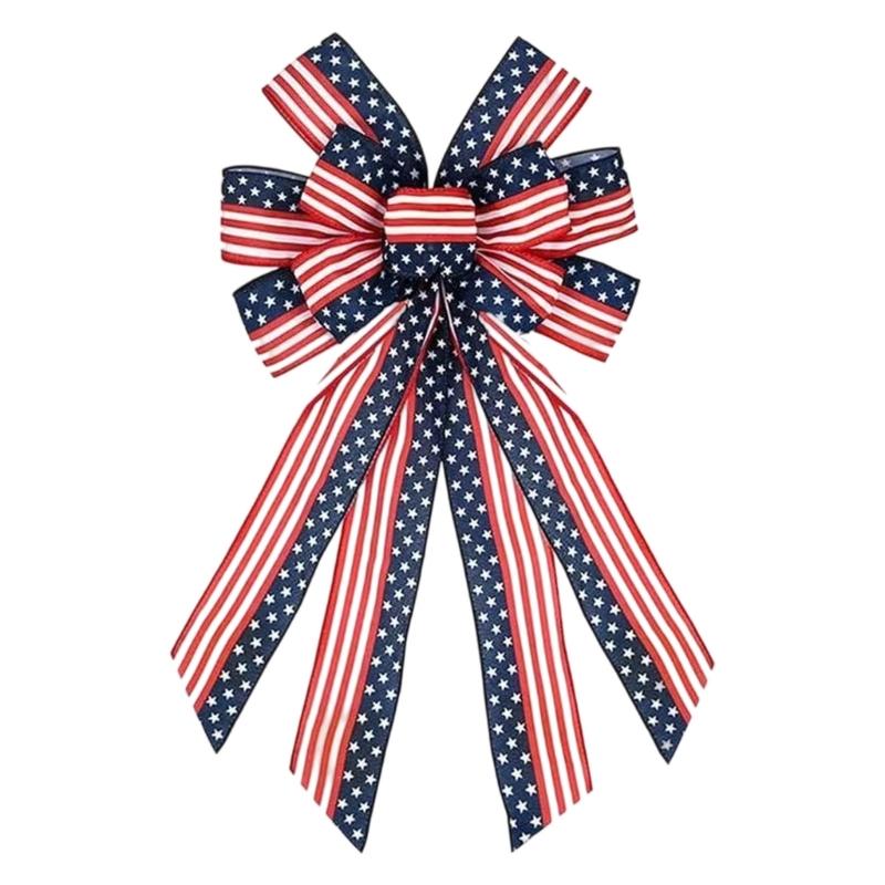 Festival Patriotic Ribbon Bows Handmade DIY Craft Decorative Bowknot For Independence Day Home Party Decoration