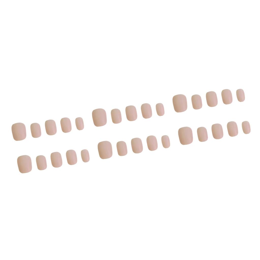 Nude Short Square Fake Nails 30 Pieces Comfort Fit For DIY Manicure