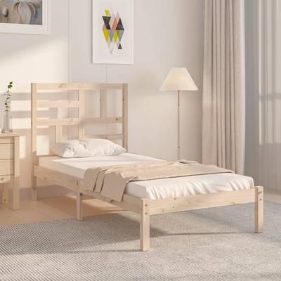 Vidaxl Bed Frame, Solid Wood, 75X190 Cm, Single