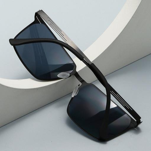Men's sunglasses, fashionable metal square sunglasses for fishing while driving