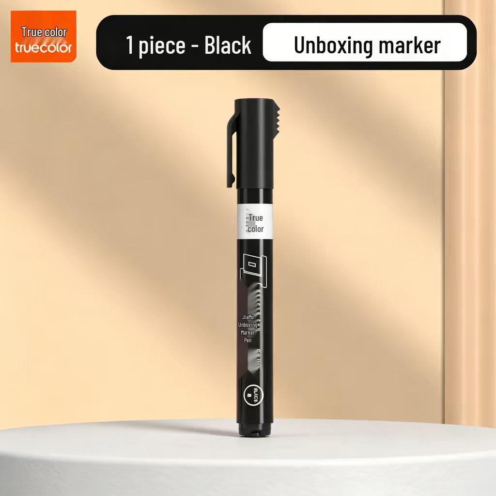 True Color Dual-Head Quick-Dry Fine-Tip Marker for Kids - Black, Waterproof, Oil-Based