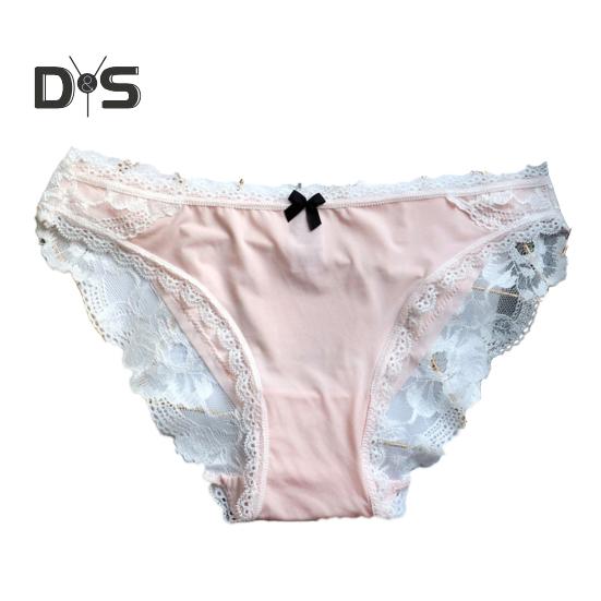 Damen-Unterwäsche aus Eisseide, sexy, niedrige Taille, Spitzenhöschen, nahtlos, unsichtbar, atmungsaktiv, Stretch-Unterhose