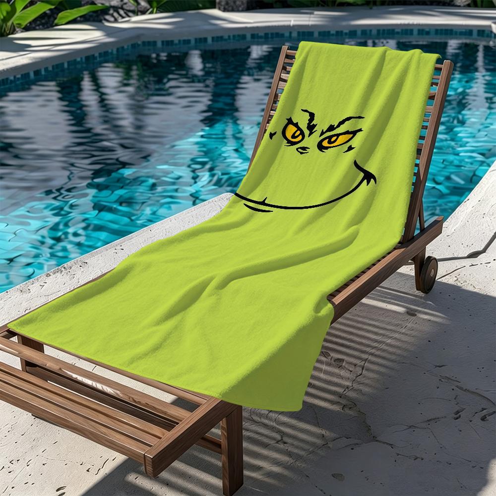 G-g-gRINCH-h-h Anime Towel Large Quick-Drying Microfiber Soft Beach Towel for Travel Fitness Sauna Bathing Camping
