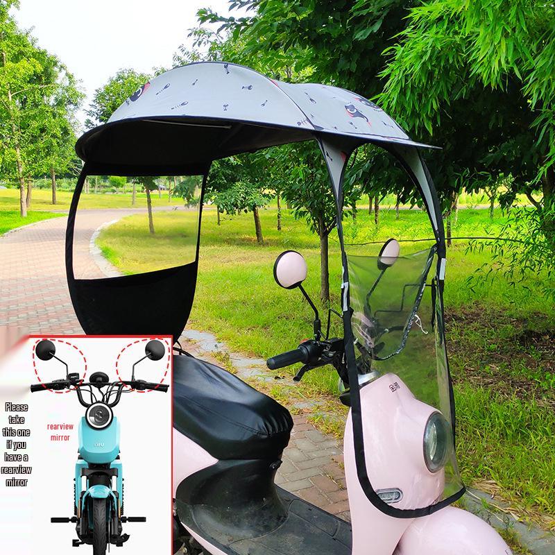 Electric Vehicle Sunshade & Rainproof Canopy for Bicycles and Motorcycles