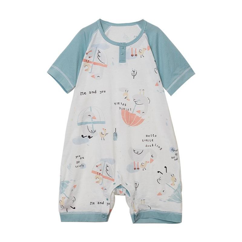 HuxiBaby Baby Sleep Sack Thin Cotton Infant Anti-Kick Blanket Short Sleeve Pajama Kids Air Conditioner Room