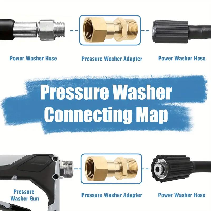 Pressure Washer Swivel Fitting M22-14mm 5000 PSI Brass Quick Connect 360-Degree Rotation for Power Washers