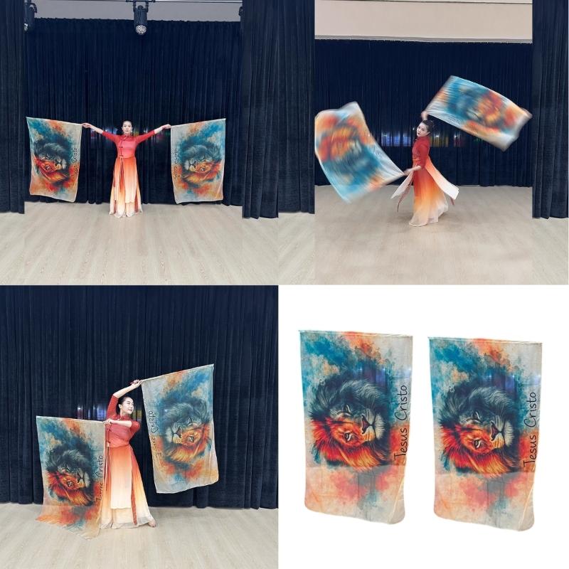 Seamlessly Edge Performances Flags Elegant Chiffons Prayer Flags for Outdoor Fitness Activity and Stage Shows