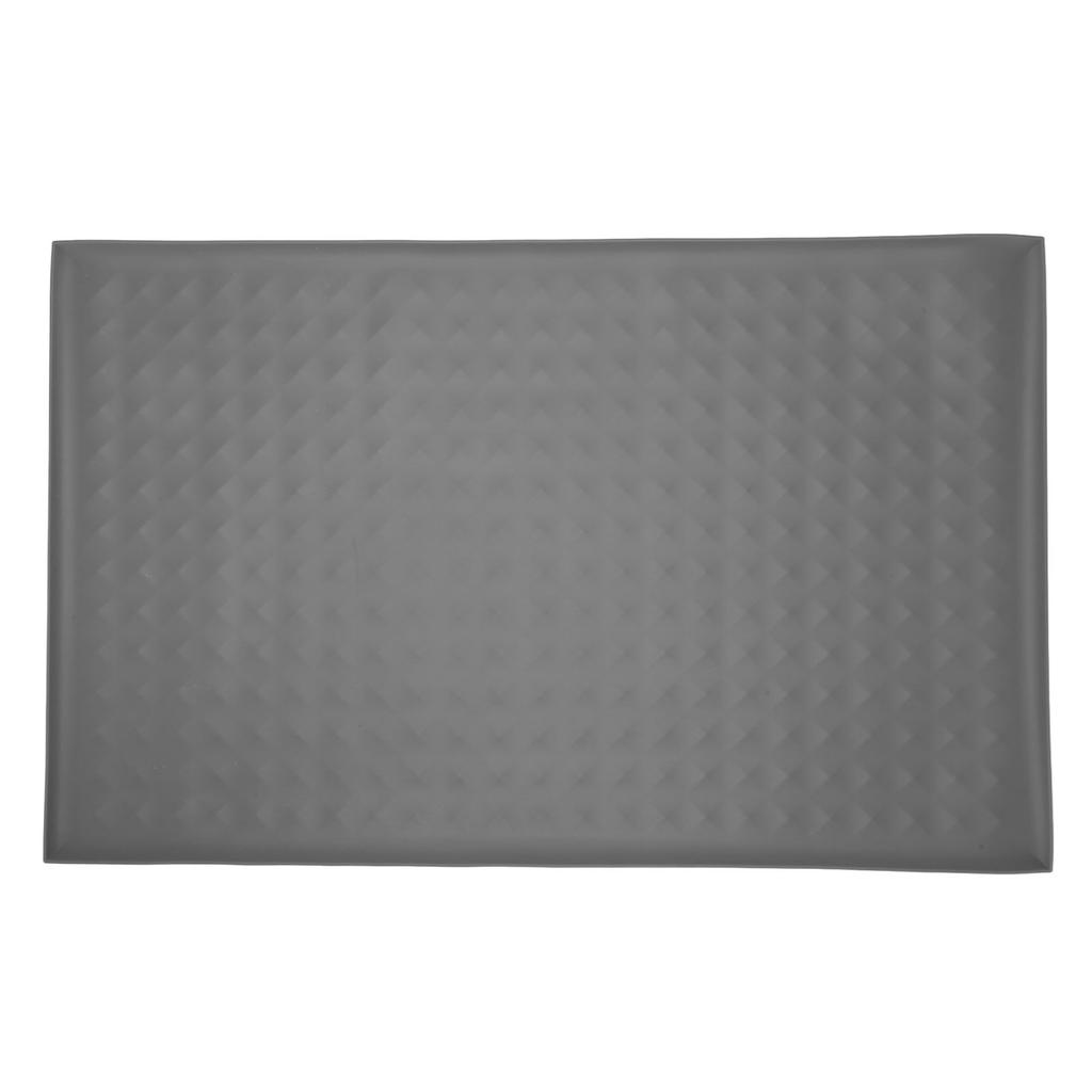 Pet Feeding Mat Silicone Waterproof Slip Resistant Dog Cat Bowl Pad for Food and Water Grey