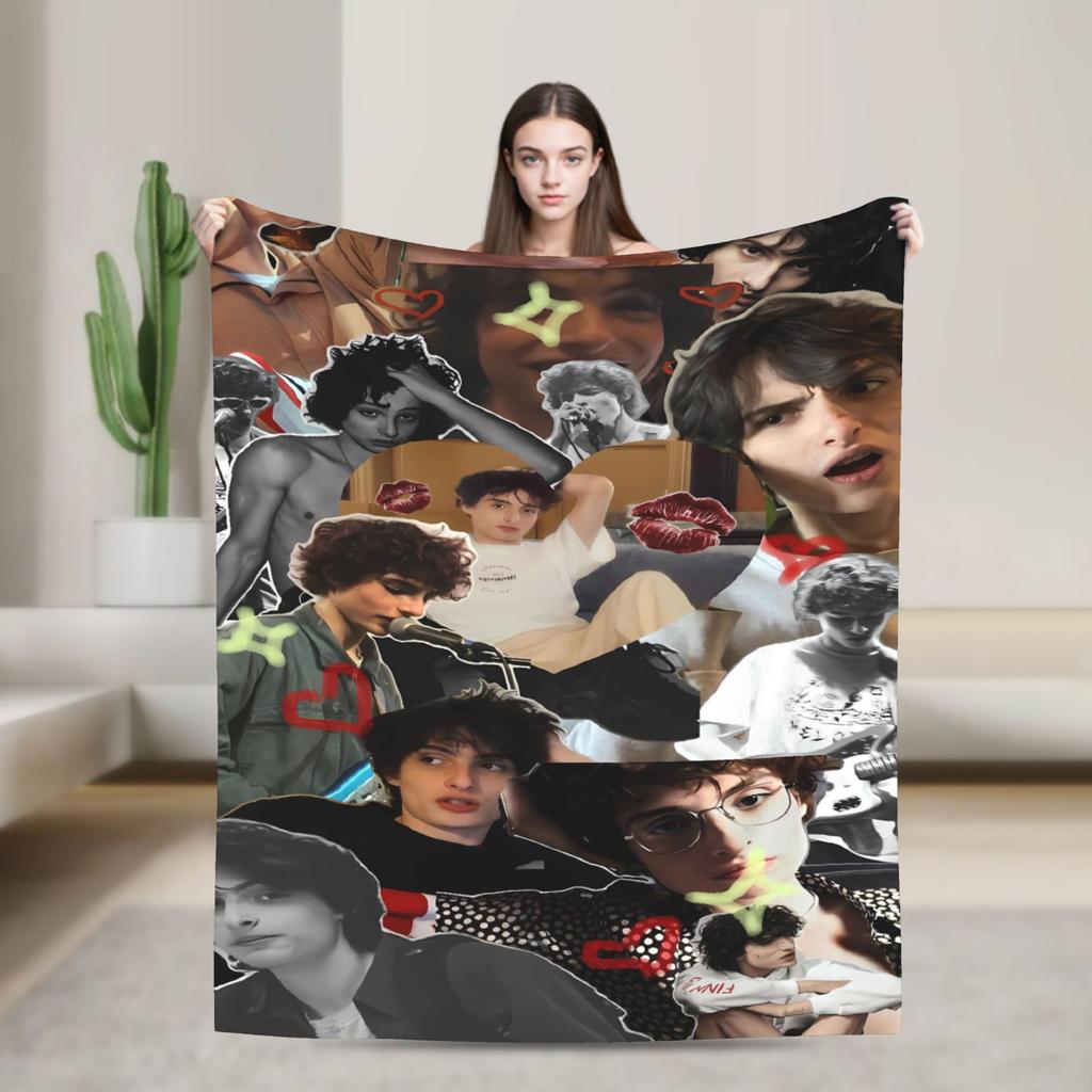 Finn Wolfhard Weiche Decke Junge Mädchen Plüsch Bettwäsche Überwürfe Ästhetisches Schlafzimmer Flanell Tagesdecke Sofabettbezug