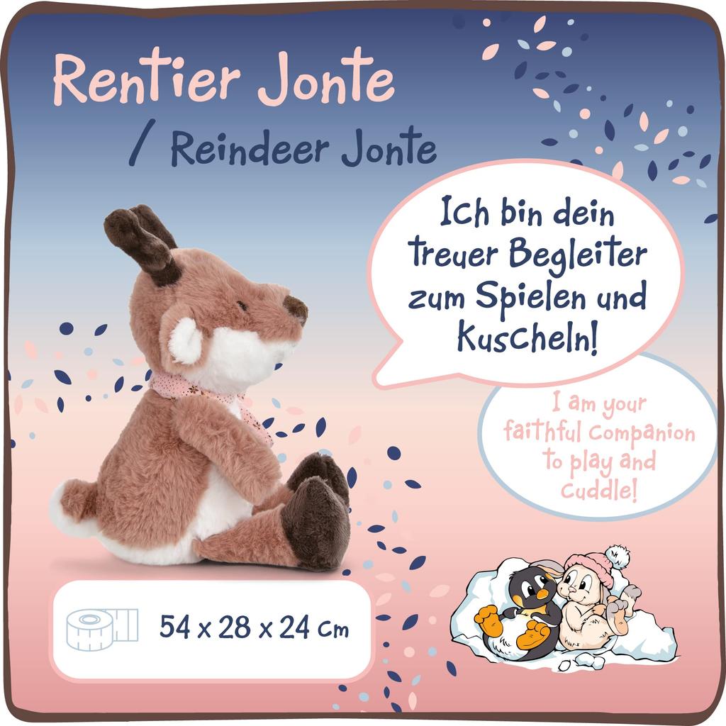 NICI stuffed sitting stuffed Johnt brown animal, animal, reindeer, stylish, interior, winter, classic, 54cm,