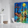 1pc Patternclownfish Ocean Shower Curtain Bathroom Partition Decorative Curtain Machine Washable Ocean Window Privacy Curtain