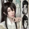 High Ponytail Men's Hanfu Cosplay Wig Chinese Style Long Straight Hair  Photo Props