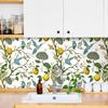 Tapet autoadeziv galben cu coajă de lămâie, floral, cu colibri, pentru decorarea suprafeței sertarelor de bucătărie, impermeabil