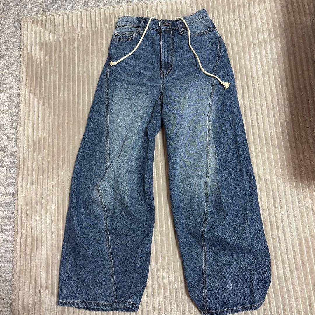 wego wide denim pants blue