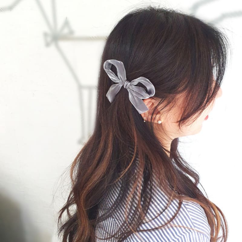 

RACOHA SHARR Lovely RIBBON Hairpin Chiffon Lovely Wire Ribbon Hairpin gray